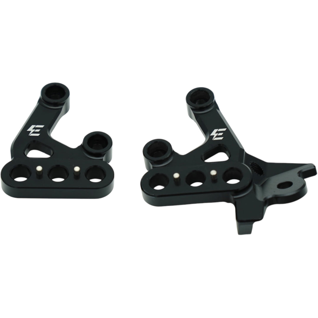 Schwarze CNC-Fußrastenhalterung aus 6061 Aluminium für Surron, E-Ride & 79Bike
